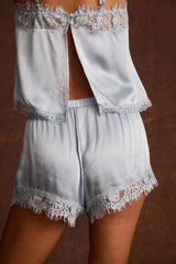 Late Night Baby Blue Satin Short