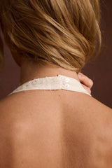 Liora Ivory Jacquard Halter Top