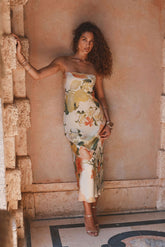 Camille Floral Strapless Maxi Dress