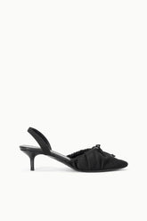 Alba Ballet Slingback | Black Satin