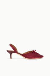 Alba Ballet Slingback | Oxblood Satin