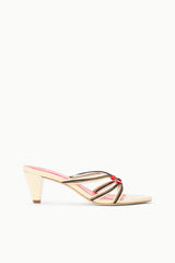Carrie Mule | Cream Red Rose