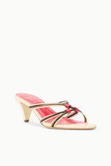 Carrie Mule | Cream Red Rose