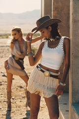 Free Range Pendant Faux Leather Belt