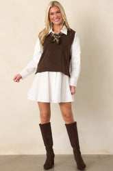 All The Angles White Cotton Pleated Detail Long Sleeve Button-Up Mini Dress