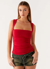 Aria Top - Merlot Red