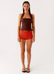 Oakley Low Rise Mini Shorts - Orange