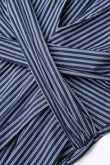 Stripes Print Crossed Knotted Long Sleeve Midi Dress