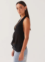 At Last Halterneck Top - Black