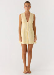 Burning Bright Mini Dress - Butter Yellow