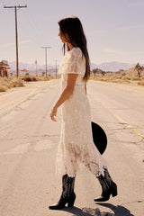 Maxene Embroidered Midi Dress