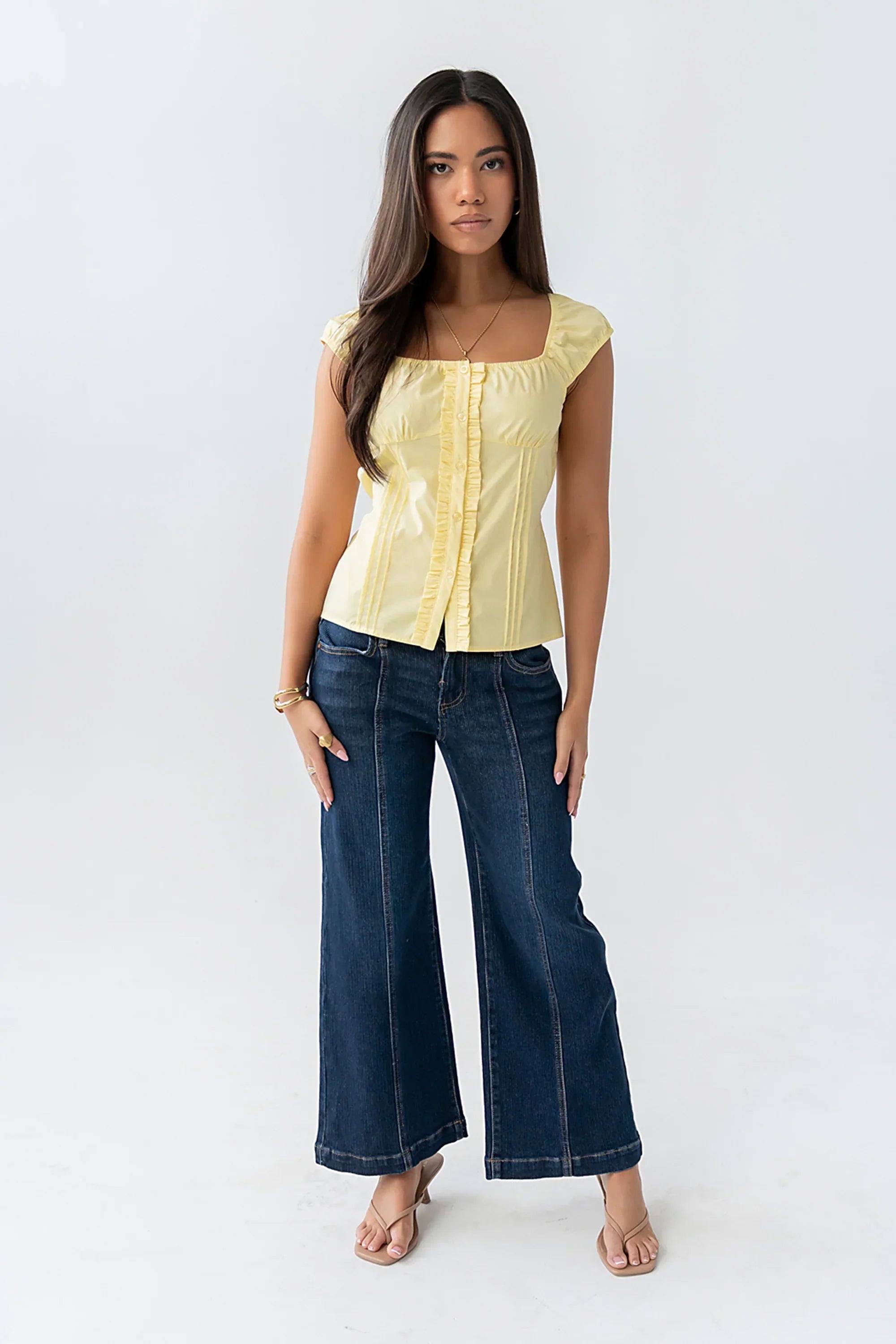 Paloma Pleated Blouse in Yellow