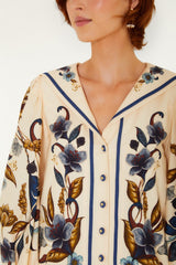 Golden Nature Lapel Buttoned Mini Dress