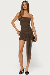 Natcha Strapless Mesh Corset Mini Dress