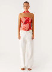Anais Scarf Top - Sicily Sunset Print