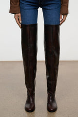 Arlo Over The Knee Boot | Espresso Distressed