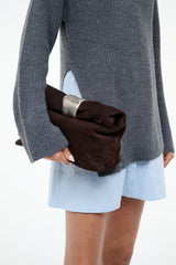 Cuff Clutch | Espresso Suede