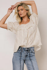 Tiffany Floral Blouse in Cream