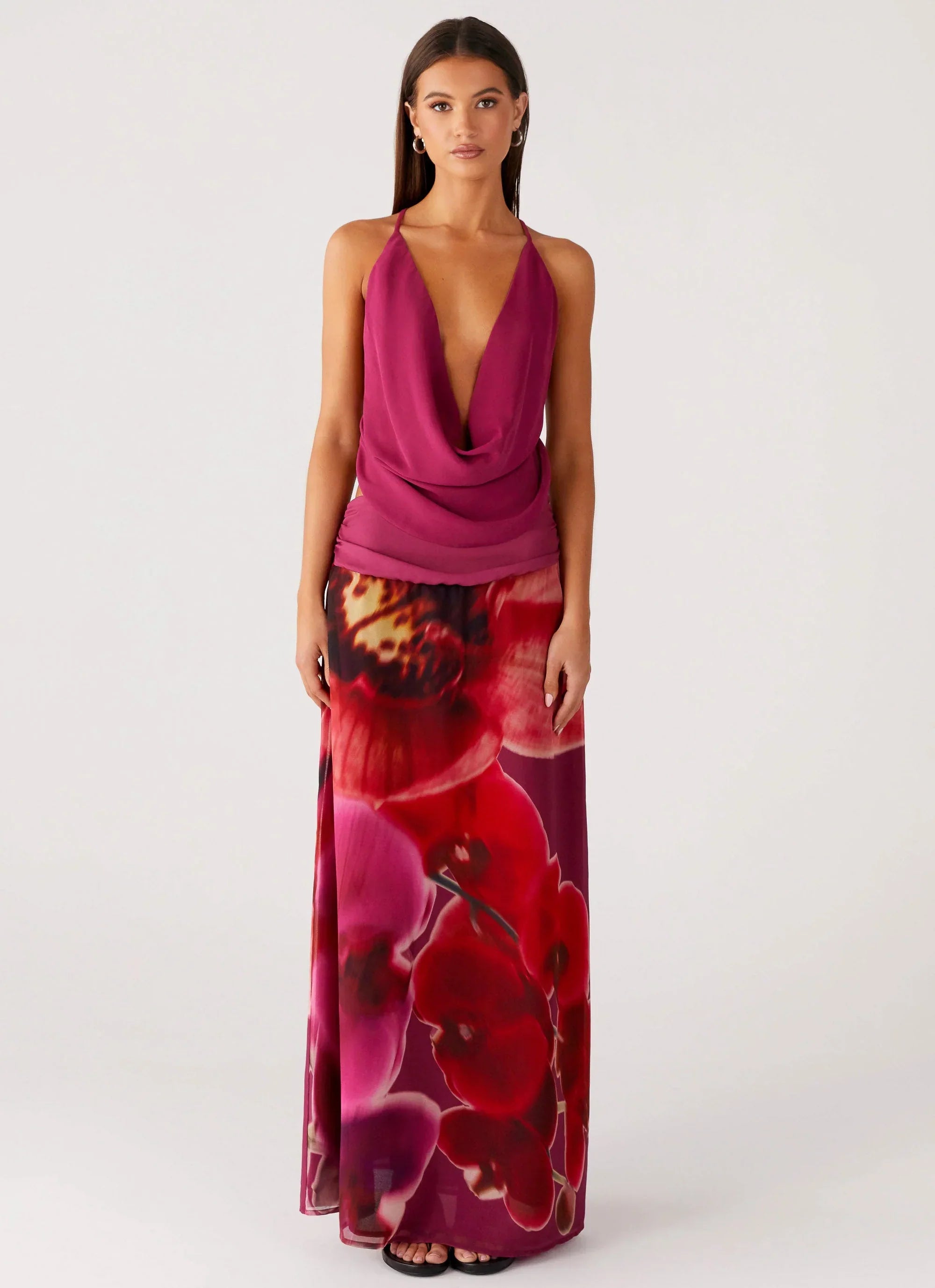 Sweet Charm Cowl Neck Top - Violette