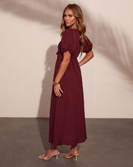 Shelby Linen Blend Lace Bodice Maxi Dress