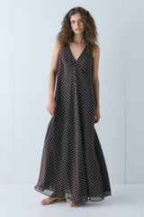 Maeve Maxi Dress Chocolate Polka Dot