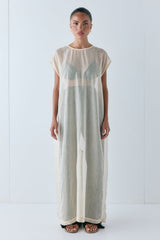 Nara Sheer Maxi Dress Ecru