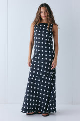 Imogen Maxi Dress Black Polka Dot