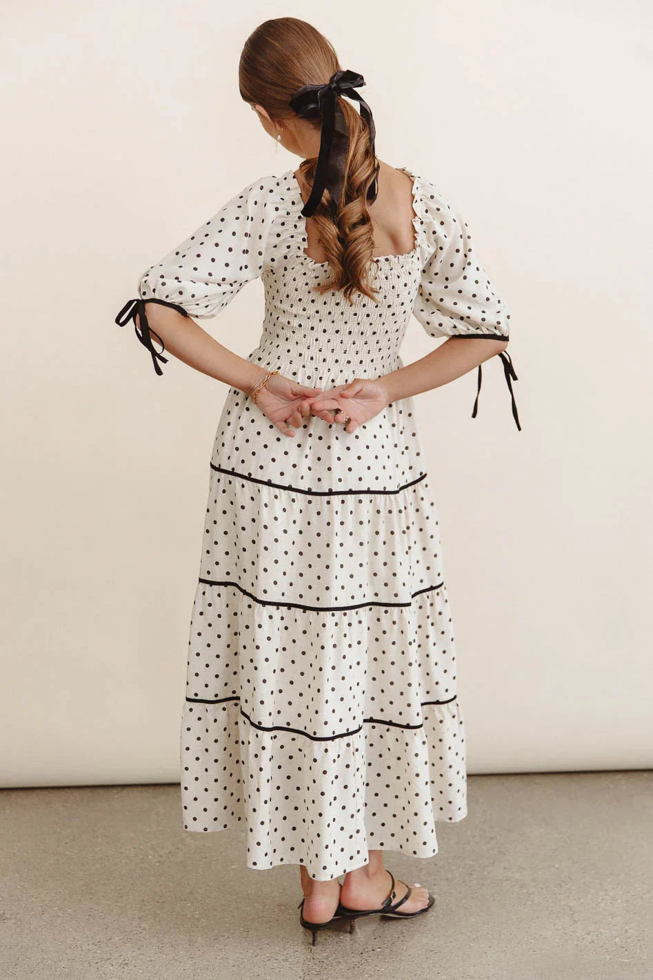 Hunter Smocked Polka Dot Dress