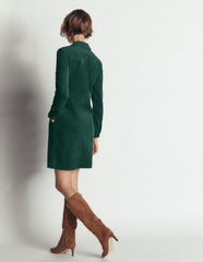 Bronte Cord Short Dress-Midnight Teal