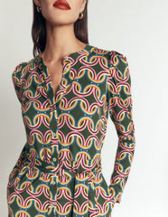 Honor Column Jersey Midi Dress-Duffle Bag, Geo Parade