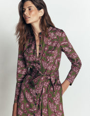Louise Midi Shirt Dress-Forest Green, Tickled Meadows
