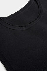Knit Round Neck Contrast Ruched Hem Sleeveless Mini Dress
