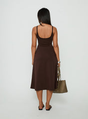 Esmiana Slinky Midi Dress Chocolate
