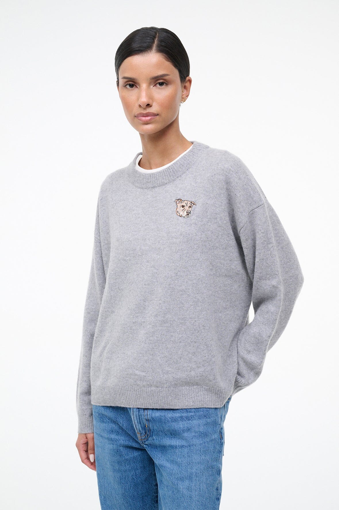 Custom Staud X C.Bonz Serrano Cashmere Sweater | Heather Grey