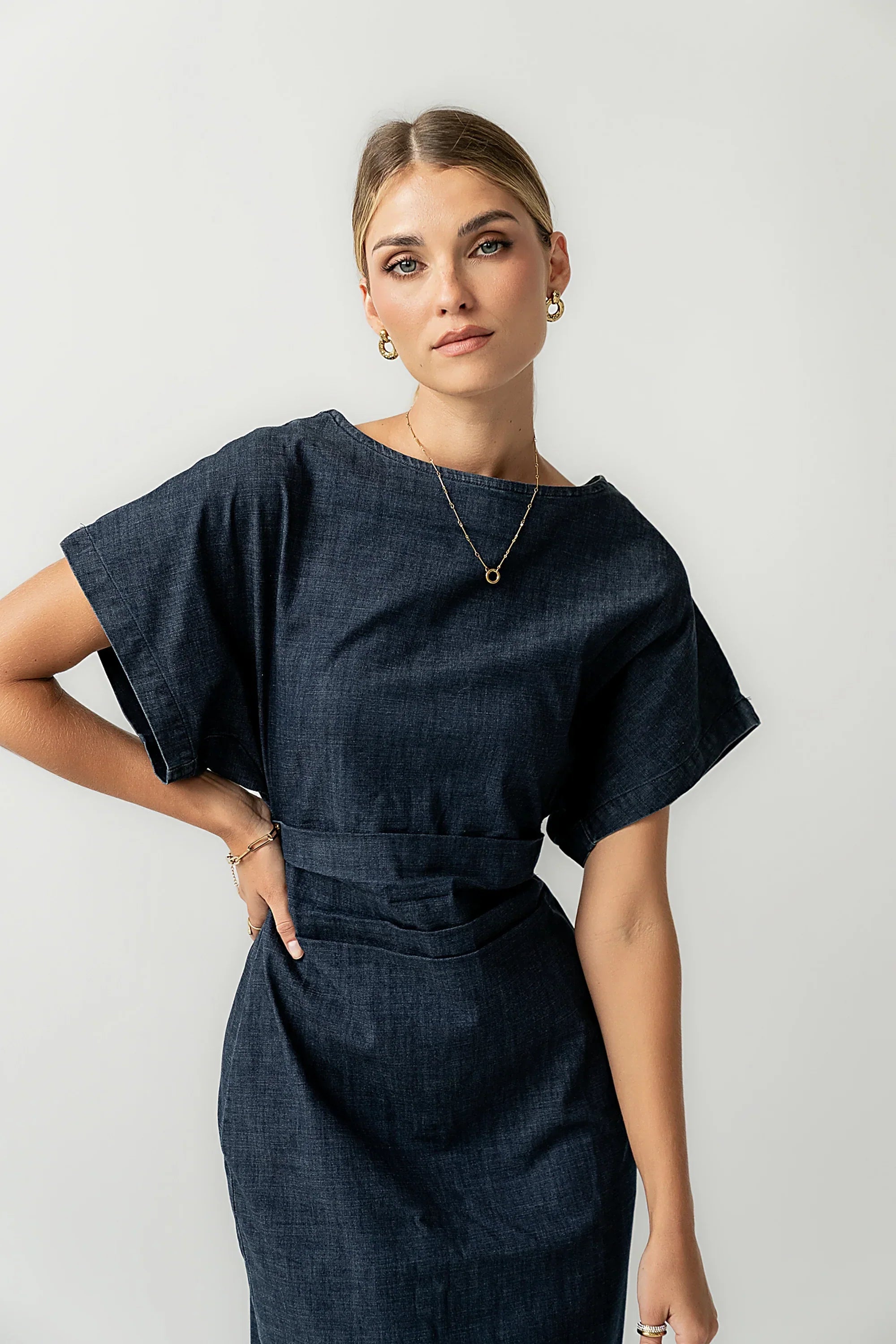Jeanie Pleated Maxi Dress