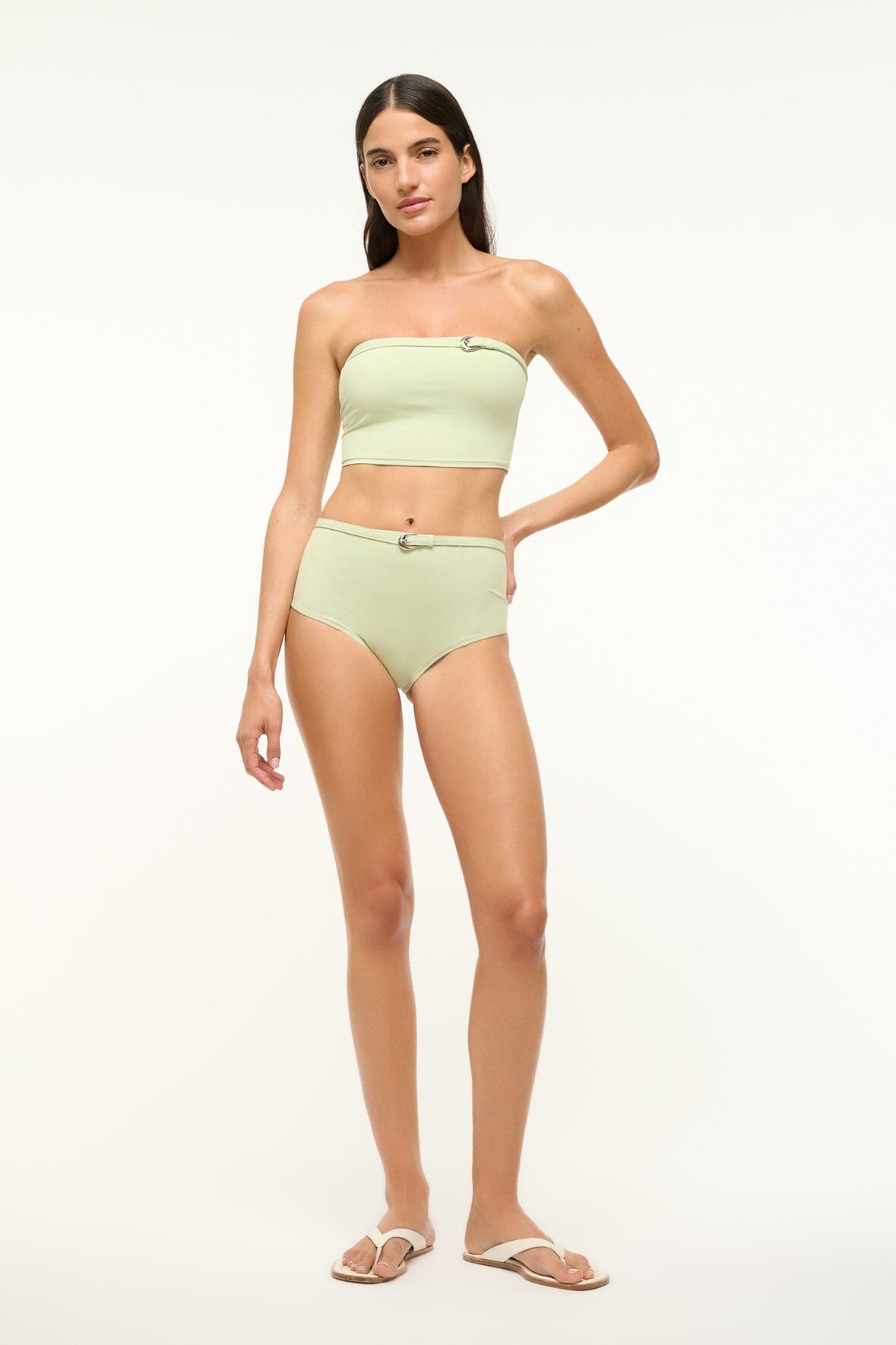 Belted Wailea Bikini Bottom | Pale Jade