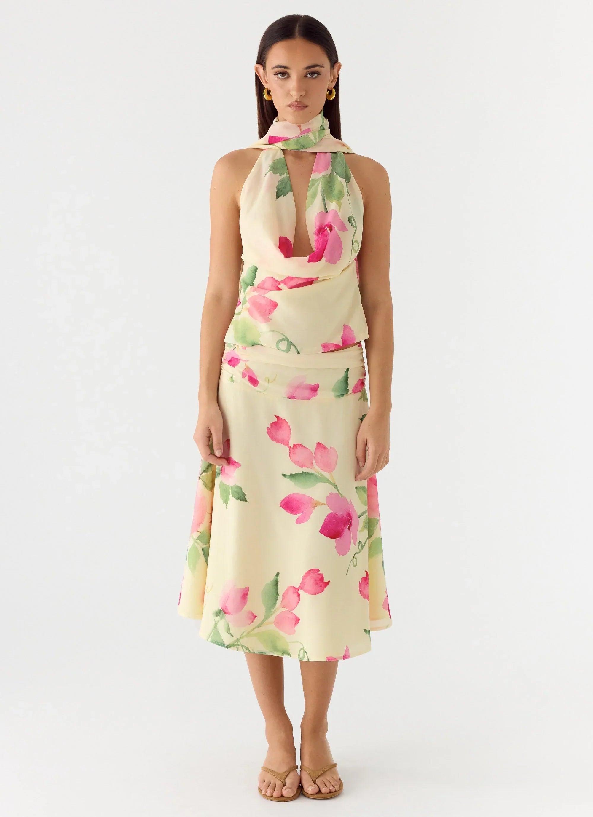 Valley Midi Skirt - Lemon Soleil