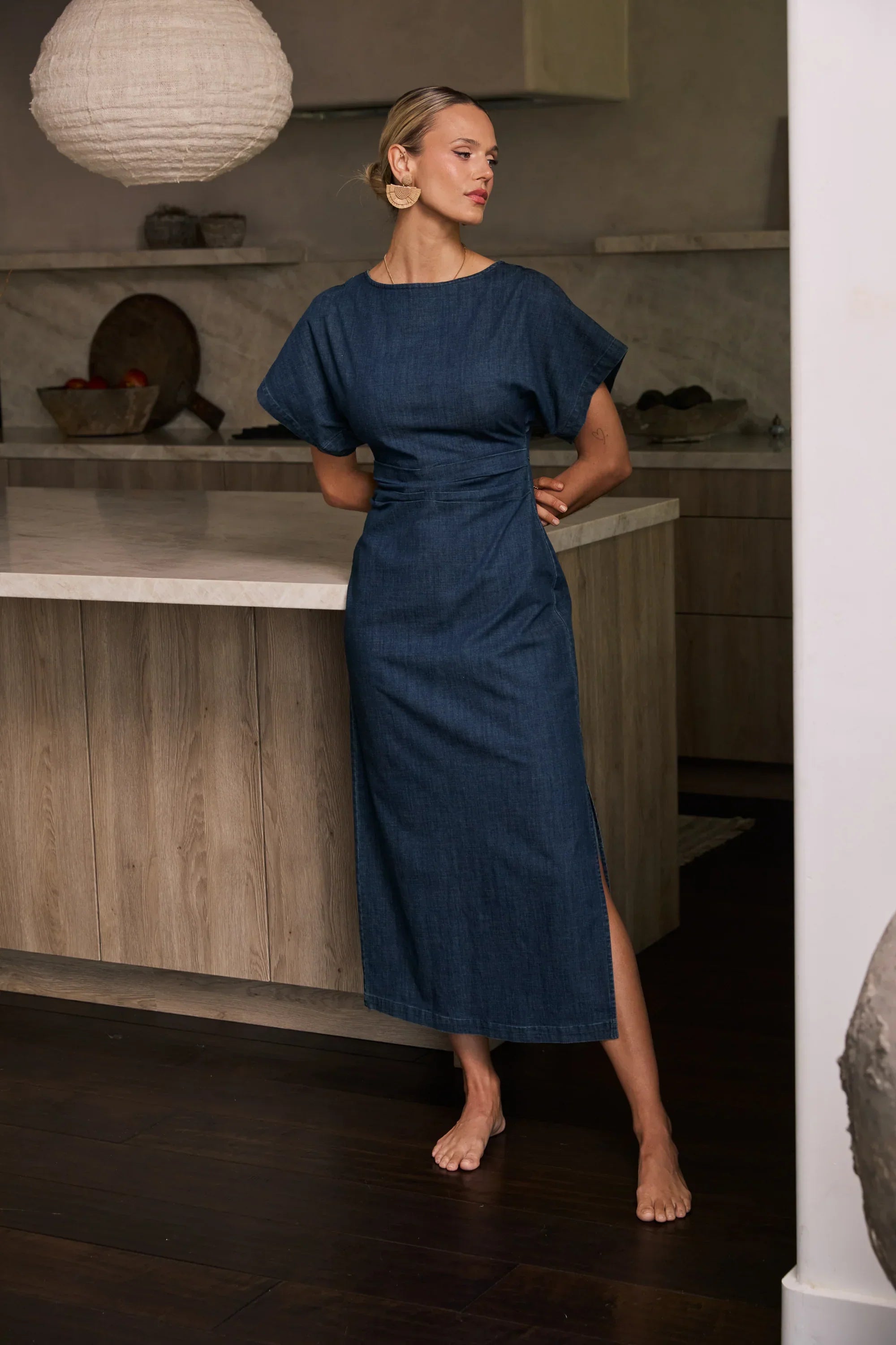 Jeanie Pleated Maxi Dress