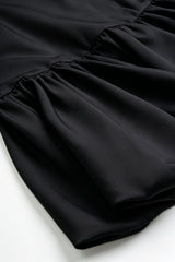High Waist Ruched Puff Hem Mini Skirt