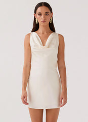 Be Mine Satin Mini Dress - Ivory