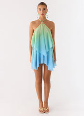 Twin Flame Mini Dress - Sea Ombre