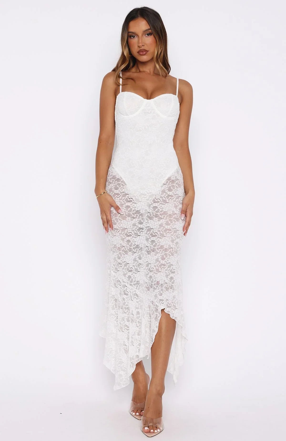 Darling Girl Midi Dress White