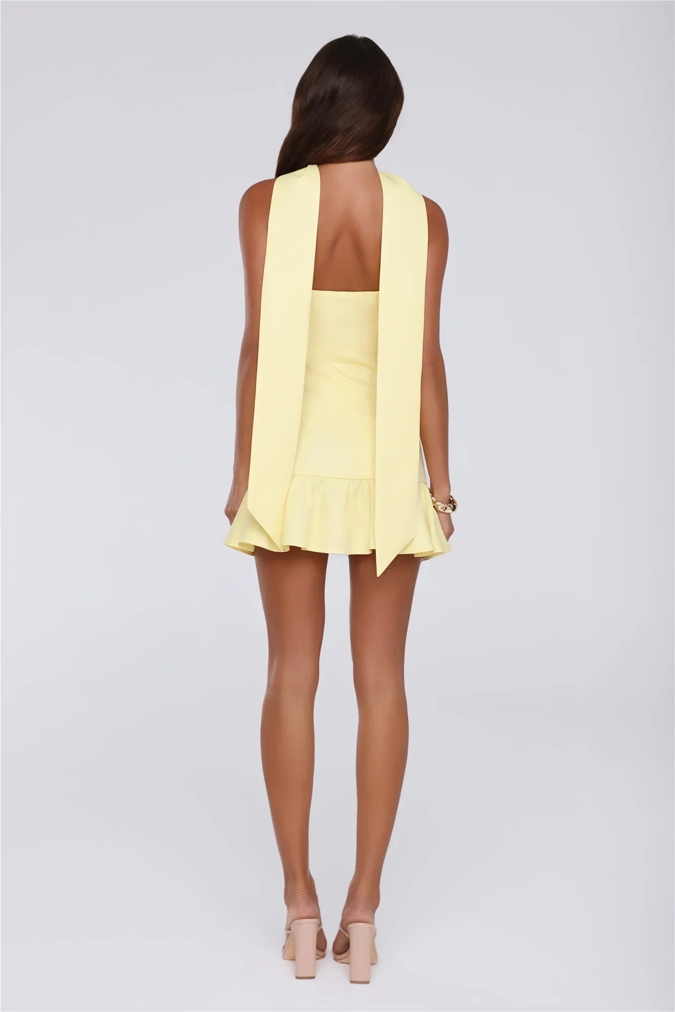 Couture Soirée Strapless Mini Dress Yellow