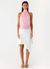 Willow Chiffon Top - Baby Pink