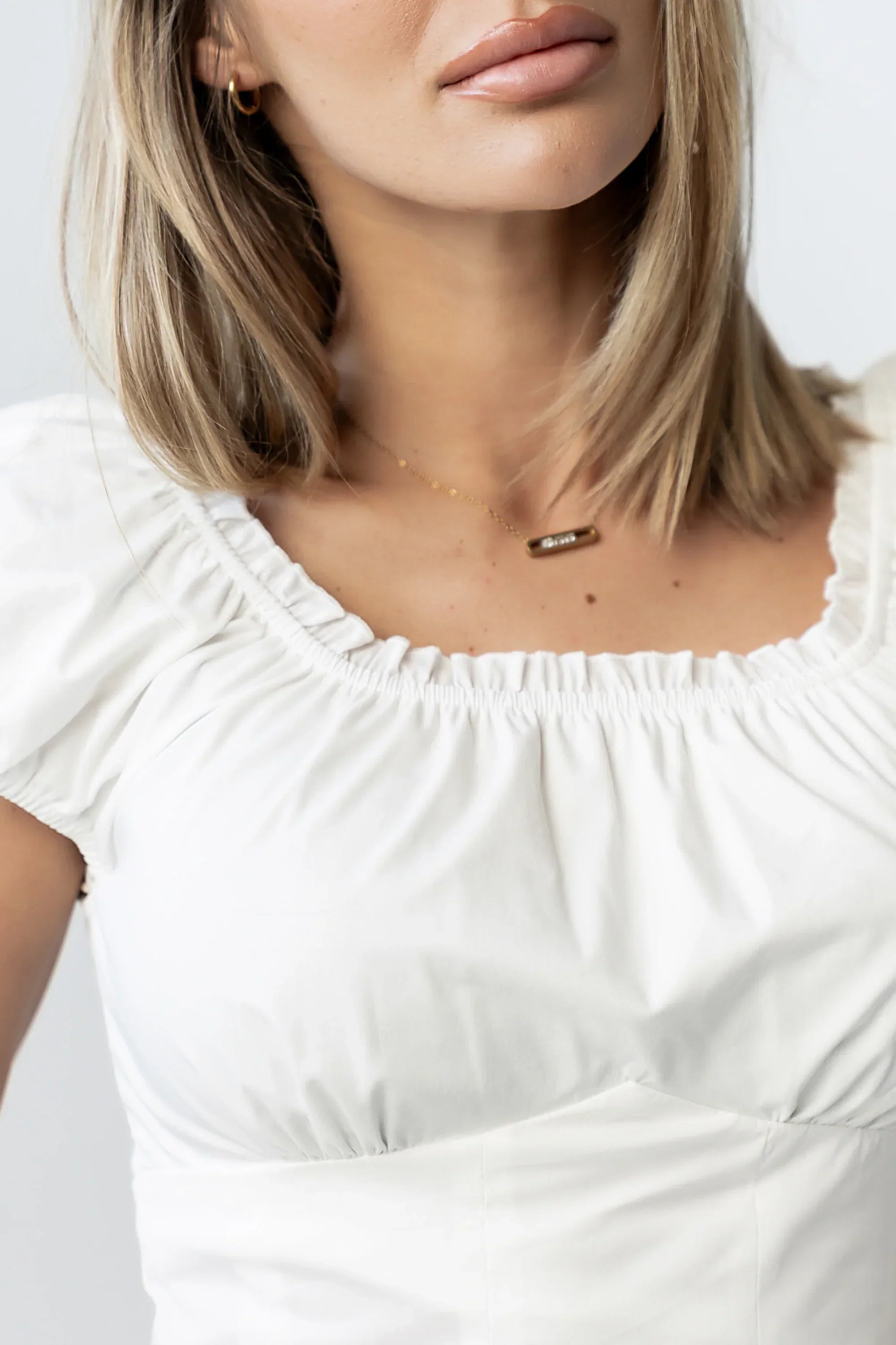 Mallory Pleated Blouse in White