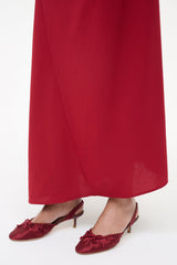 Alba Ballet Slingback | Oxblood Satin