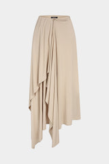Solid Asymmetrical Ruched Skirt