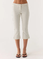 Rue Capri Pants - White Polkadot