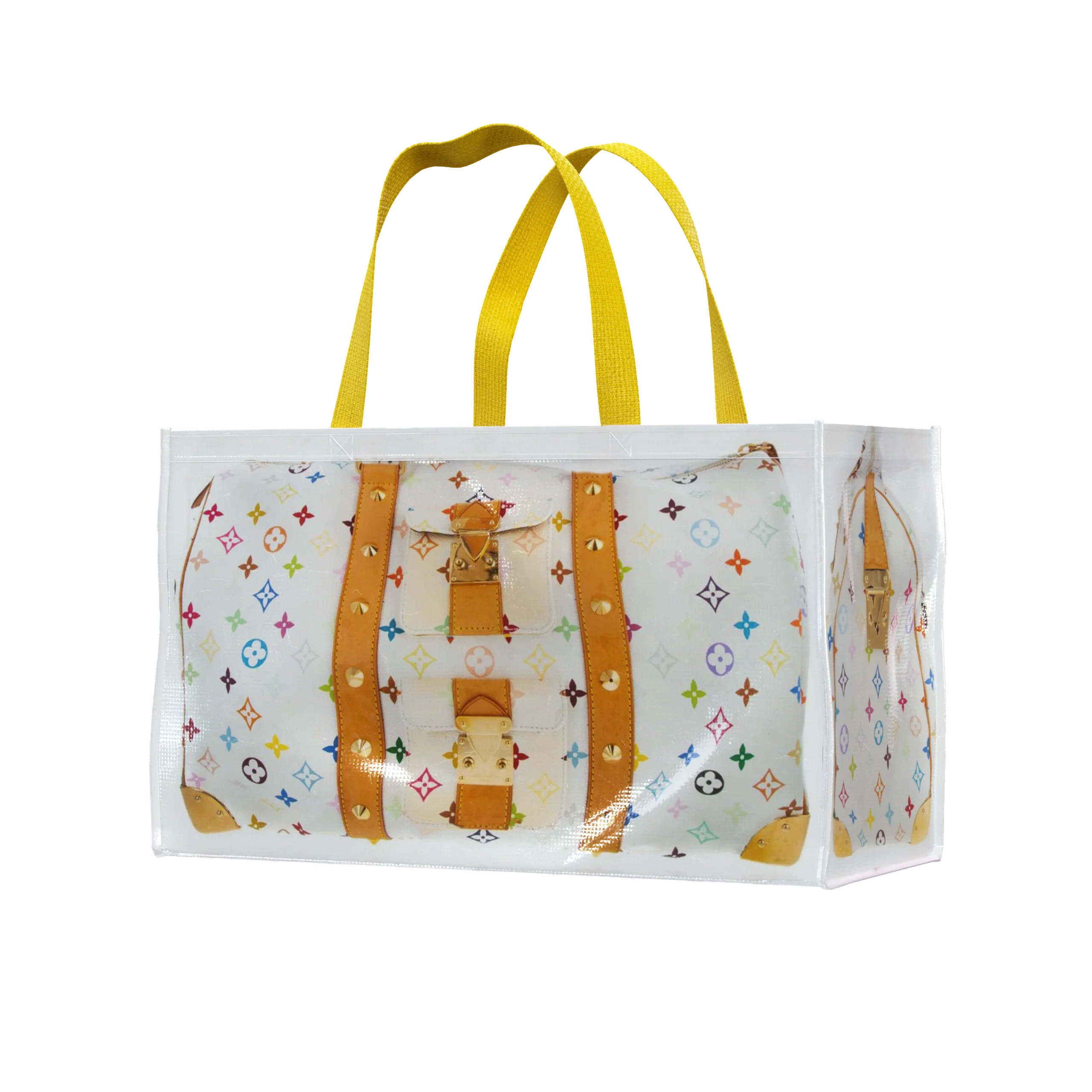 Tita Elvie Duffle Grocery Bag, Brown Canvas, Large