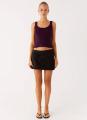 No Signal Knit Top - Plum